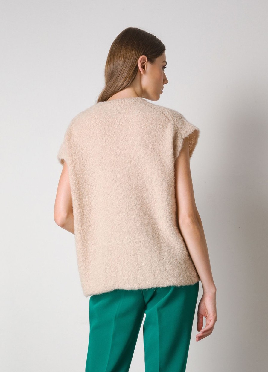 Abbigliamento LES COPAINS Smanicato | Gilet Tricot In Misto Lana Mohair