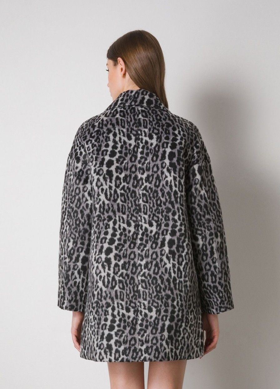 Abbigliamento LES COPAINS Cappotti | Cappotto Misto Lana Animalier