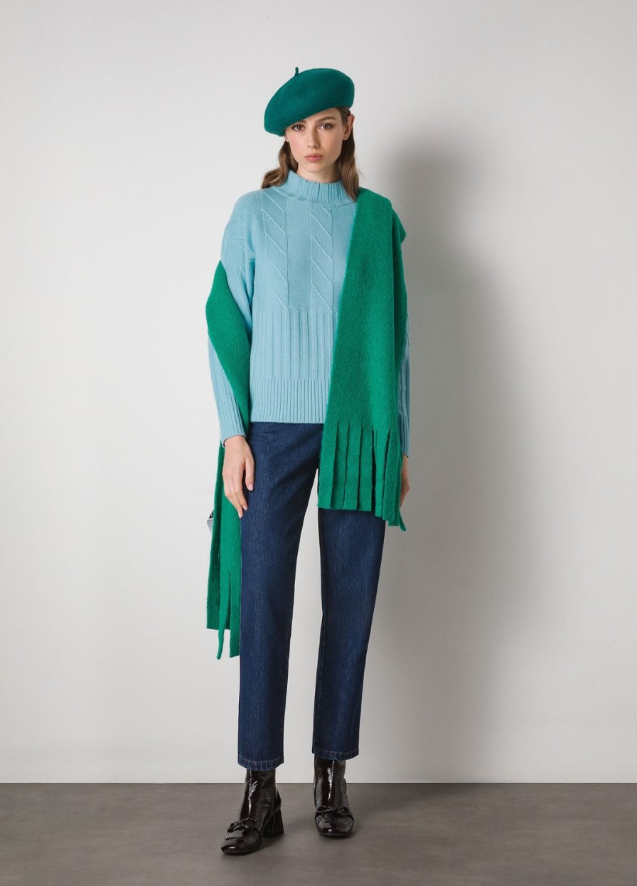 Abbigliamento LES COPAINS Cashmere | Pullover A Collo Alto In Misto Cashmere